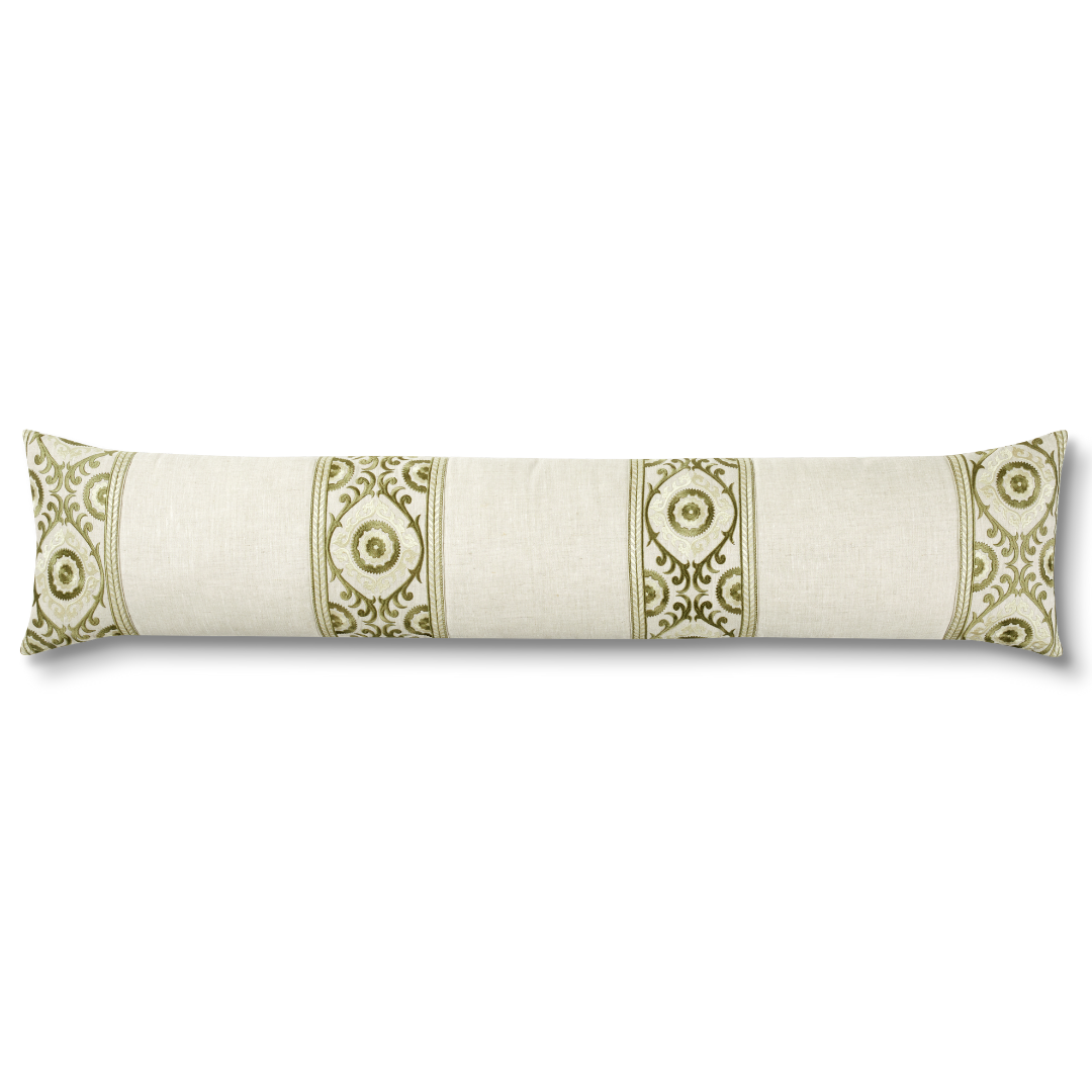 COUSSIN COCON DU CIEL - LIN NATUREL - SUZANI VERT SAUGE