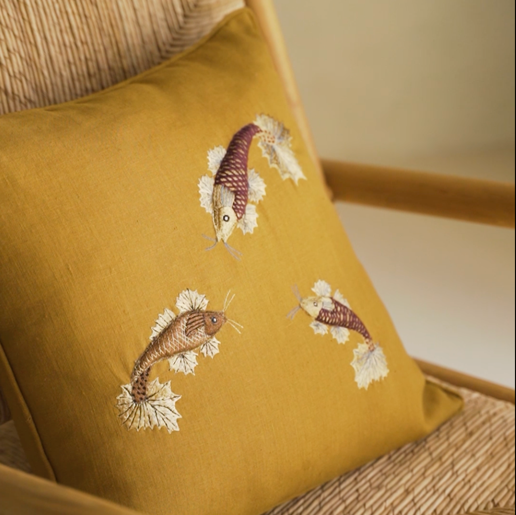 CUSHION - OCEAN NEST - OCHRE
