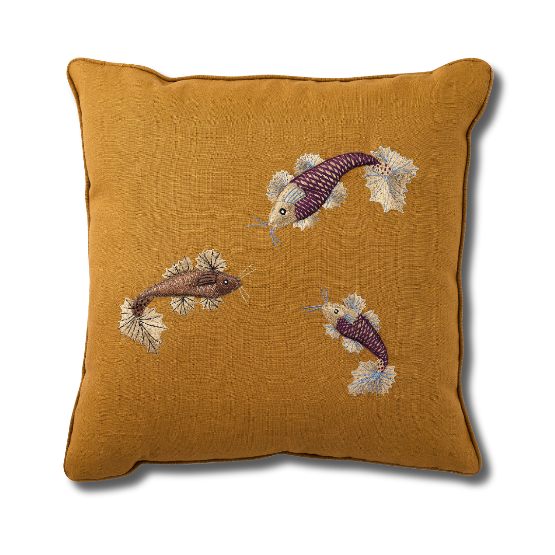CUSHION - OCEAN NEST - OCHRE
