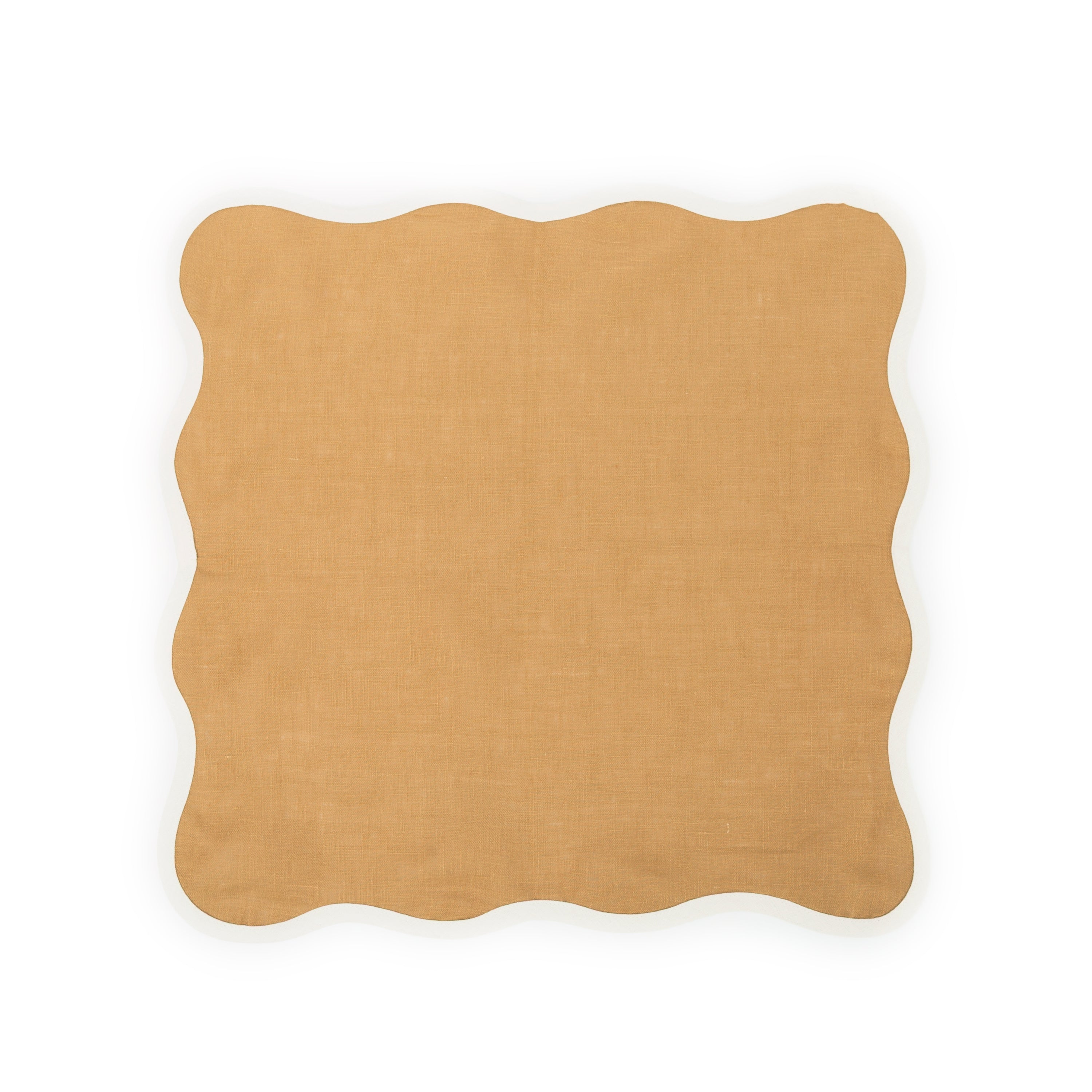 SERVIETTE DE TABLE – COQUILLAGE – MOUTARDE ET IVOIRE
