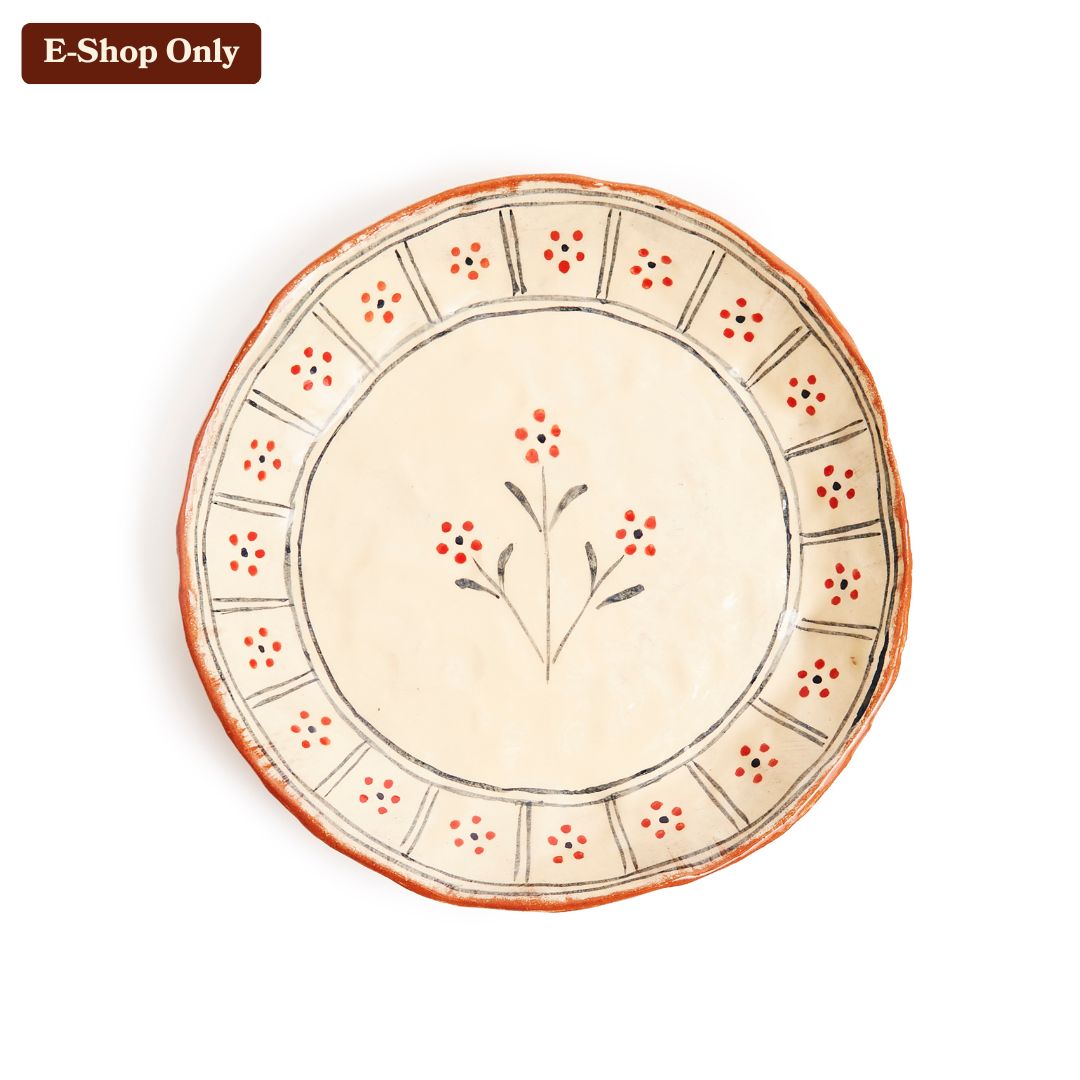 PLATE  - DOTTY FLOWERS