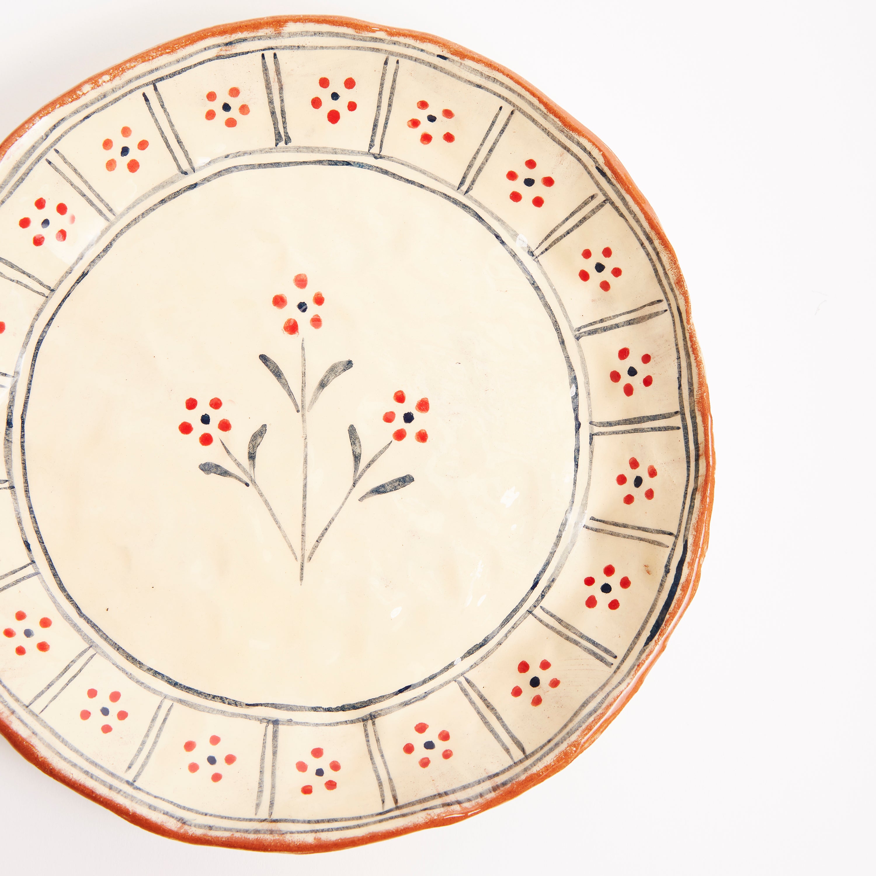 PLATE  - DOTTY FLOWERS