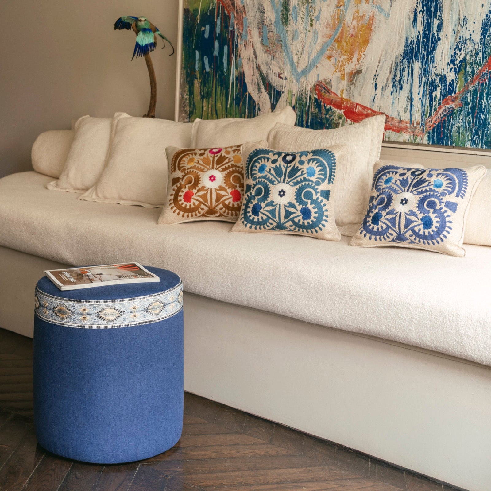 ASSISE GANSEE - LIN BLEU NUIT - REVE D'ETE