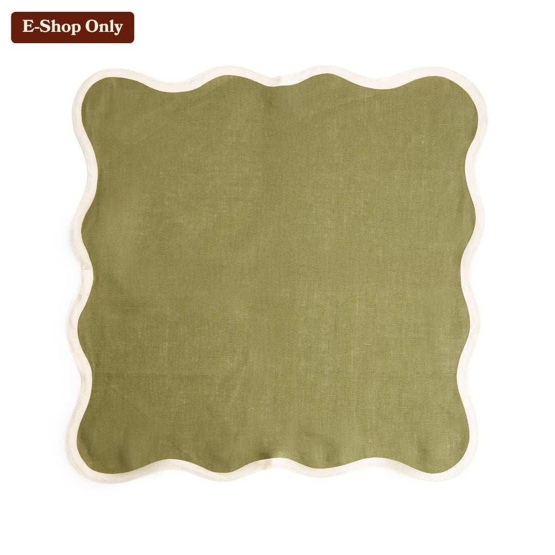 TABLE NAPKIN - SHELL - SWEDISH GREEN AND IVORY