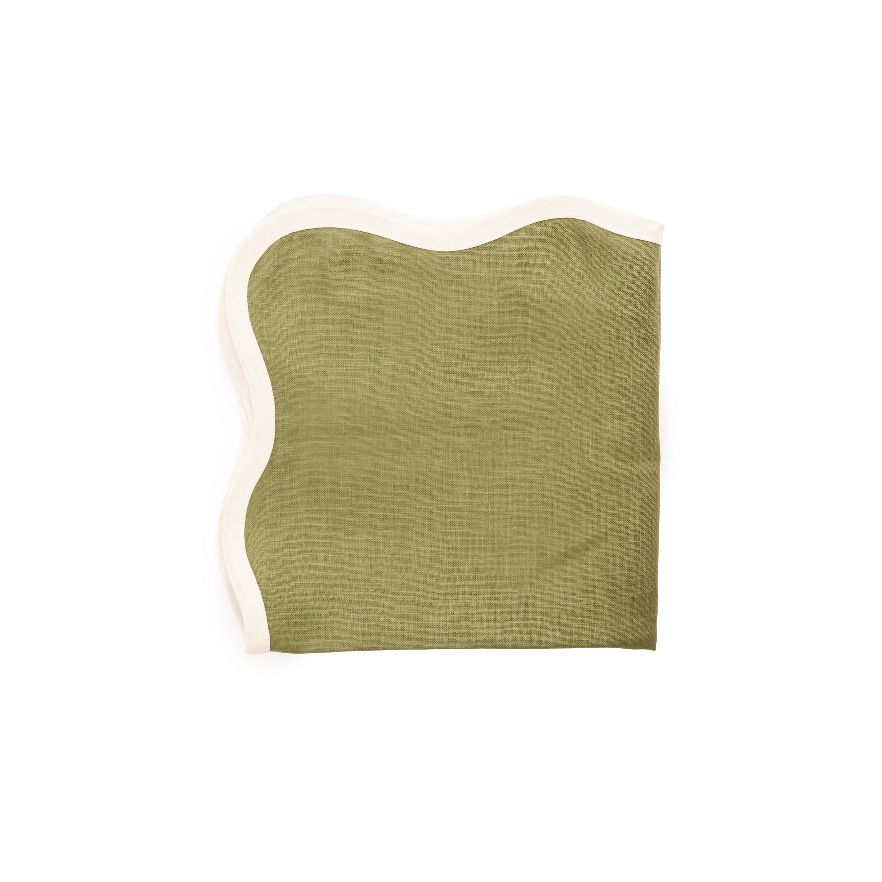 TABLE NAPKIN - SHELL - SWEDISH GREEN AND IVORY