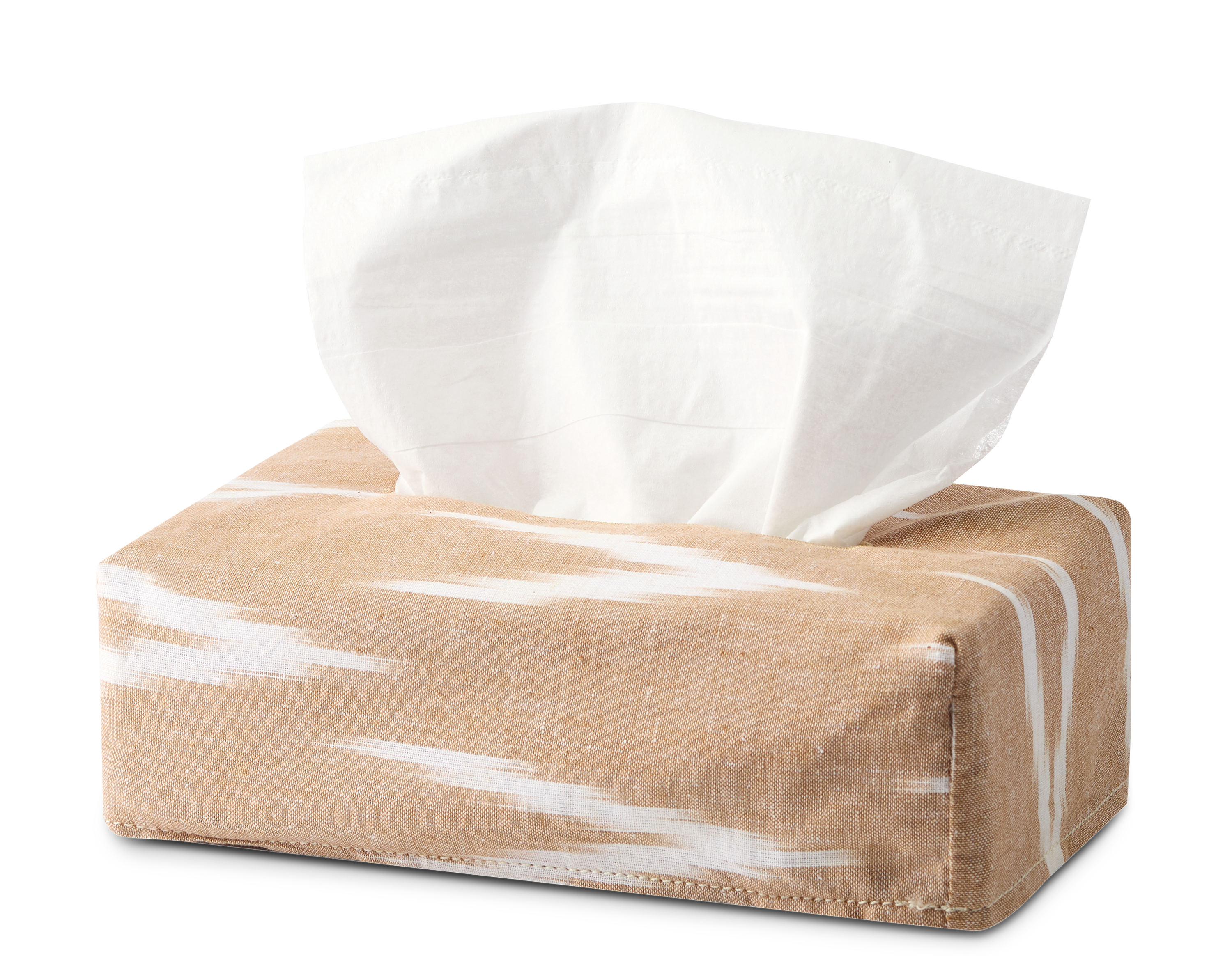 TISSUE BOX COVER - VEIL OF TENDERNESS - IKAT BEIGE