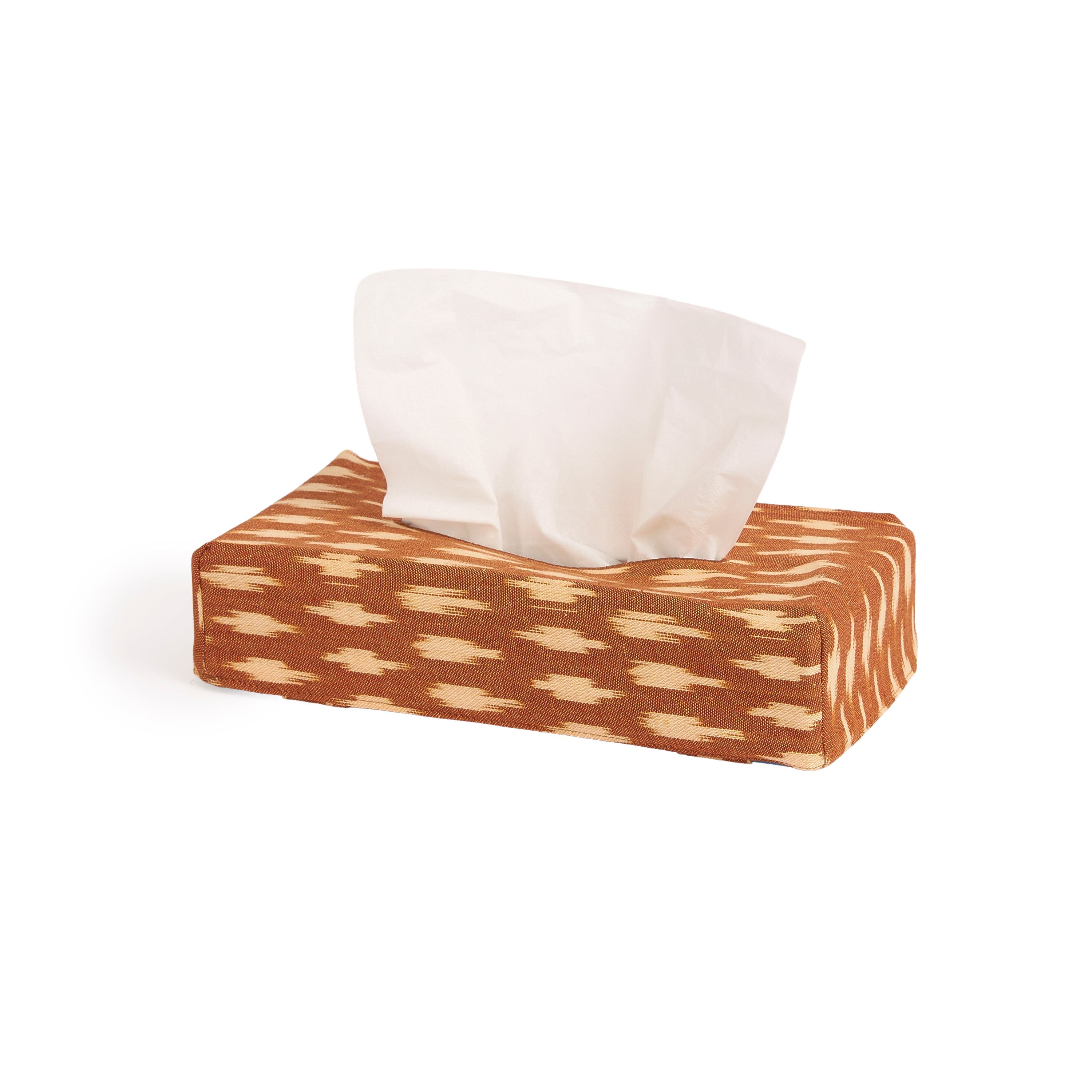 TISSUE BOX COVER - VEIL OF TENDERNESS - IKAT HONEY
