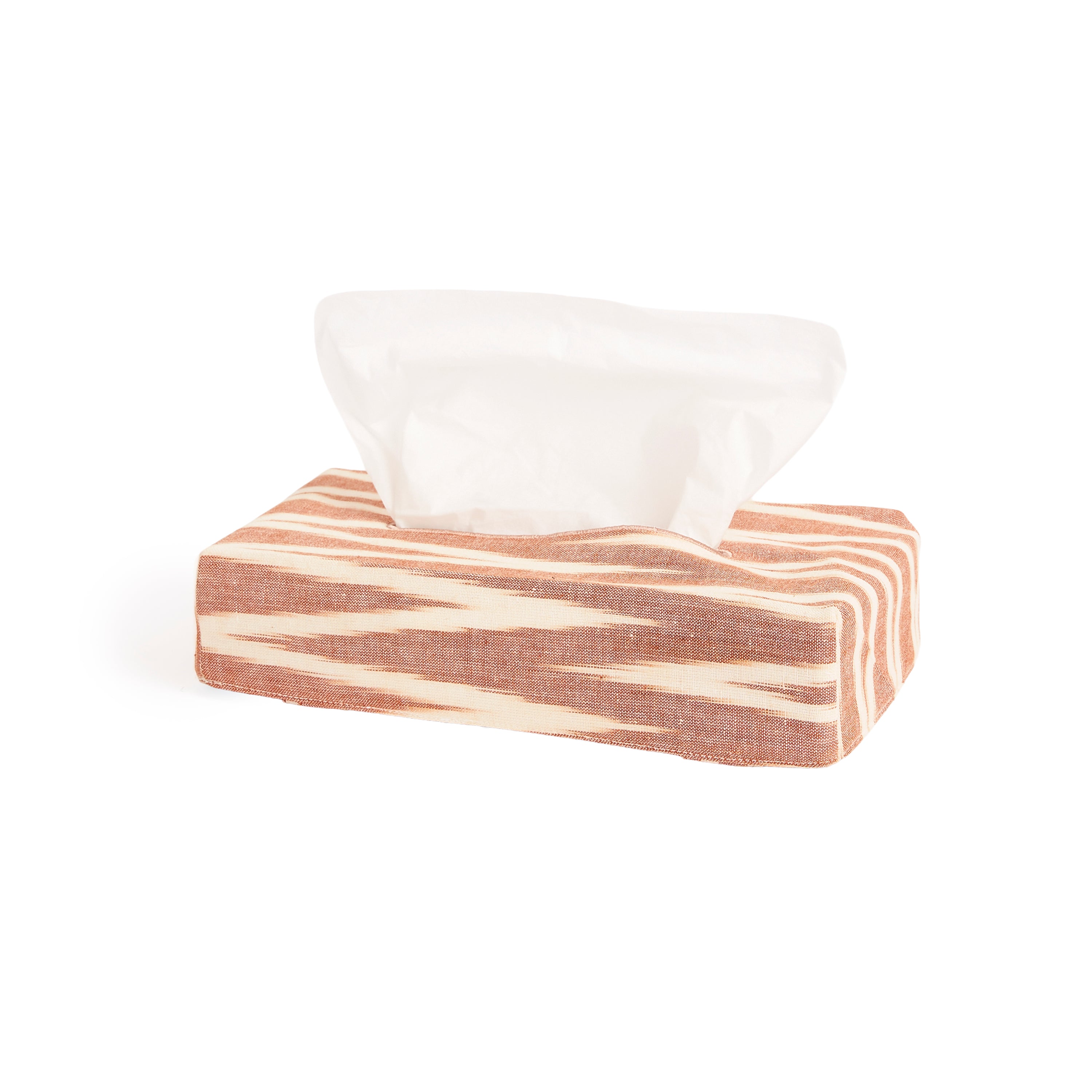 TISSUE BOX COVER - VEIL OF TENDERNESS - IKAT SOLAR SIENA